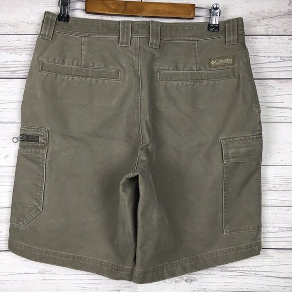 Columbia Cargo Shorts Mens 32 ins 9 Thick and Durable Zipper Pocket Trail Cotton - Picture 2 of 9